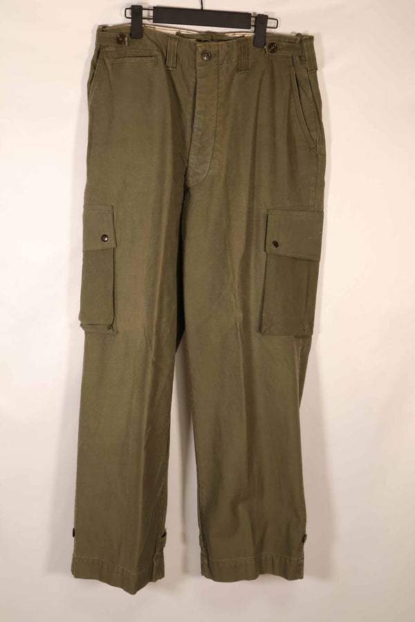 Real 1940s-50s US Army M45 cotton field pants, used.