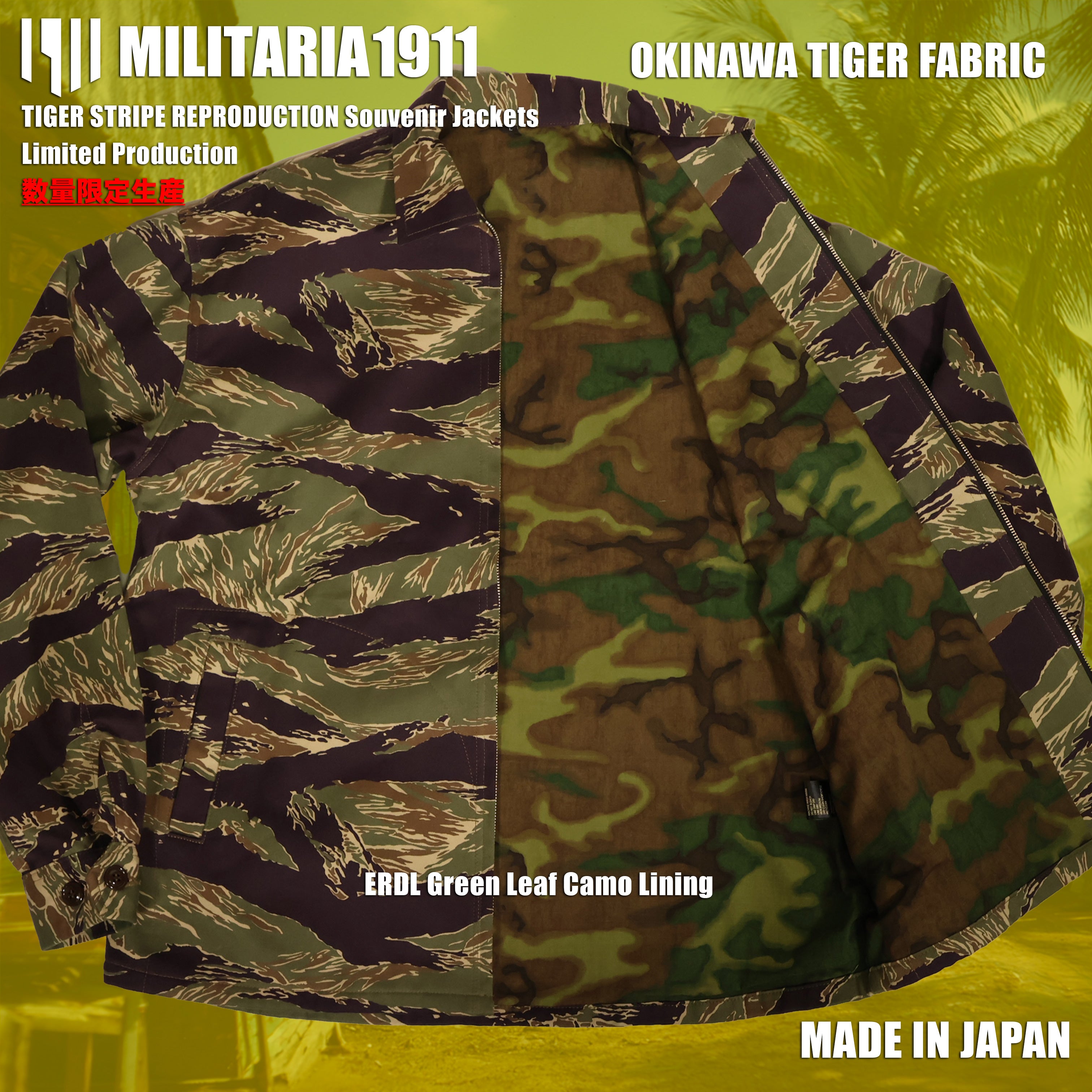 [Delivery in Early February 2027] MILITARIA 1911 2026 New Release  Okinawa Tiger Fabric  Souvenir Jacket　