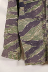 Mid-1960s, estimated A-XL Silver Tiger Tiger stripe shirt, faded, used.
