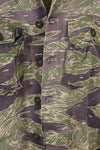 Mid-1960s, estimated A-XL Silver Tiger Tiger stripe shirt, faded, used.