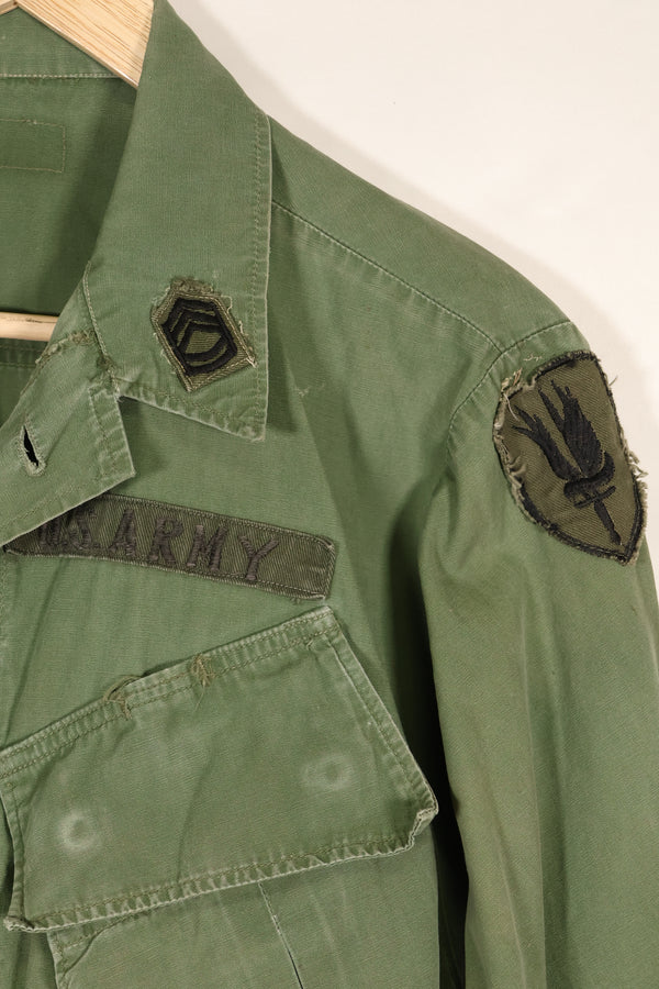 1967 Contract Estimated S-R 3rd Model Jungle Fatigue Jacket 73rd Surveillance Airplane Company  Patch First Attached Used