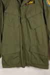 1967 Contract M-R 3rd Model Jungle Fatigue Jacket with patches, good condition, used.