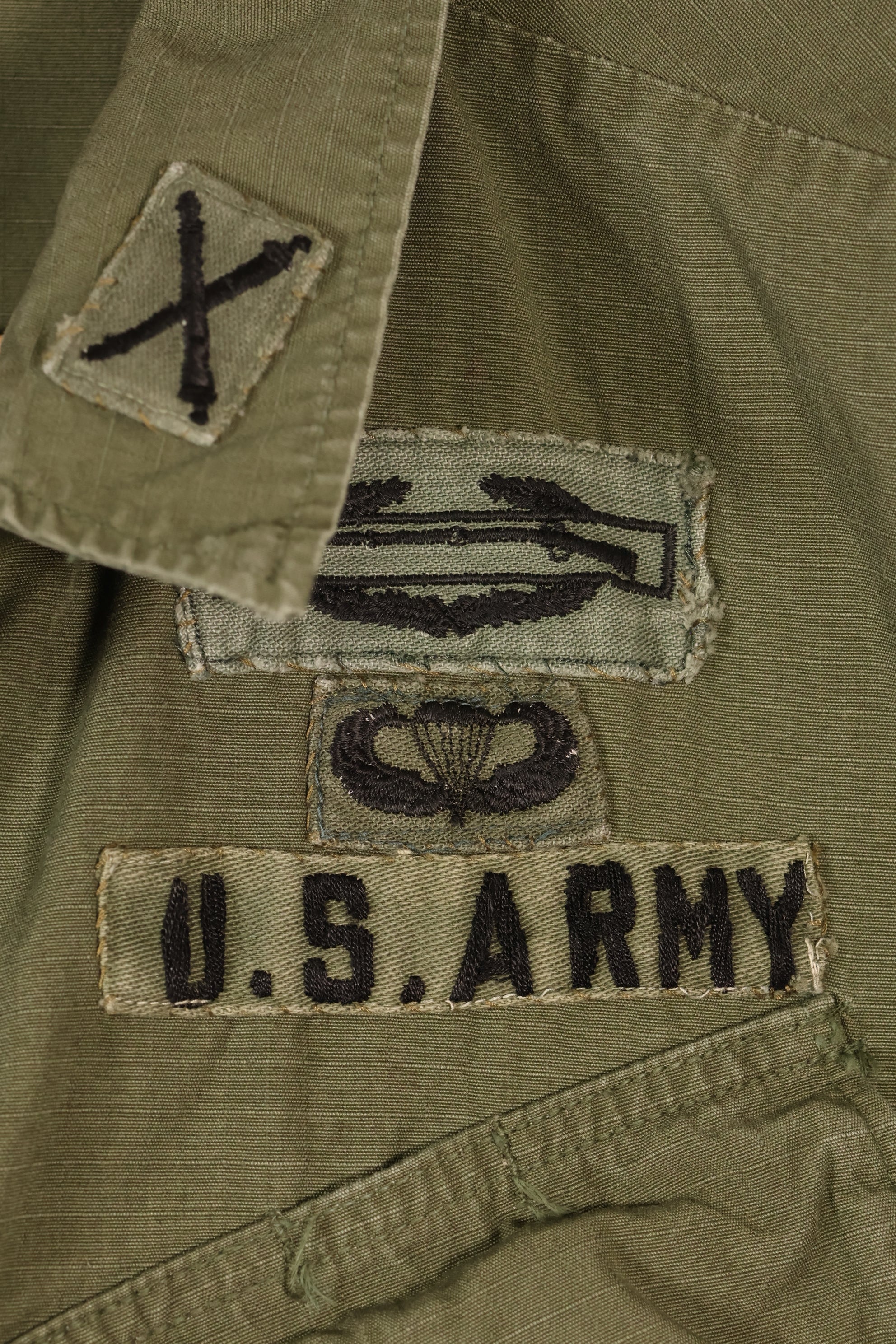 1969 Contract, Presumed S-R, 4th Model Jungle Fatigue Jacket, Patches Added Later, Used