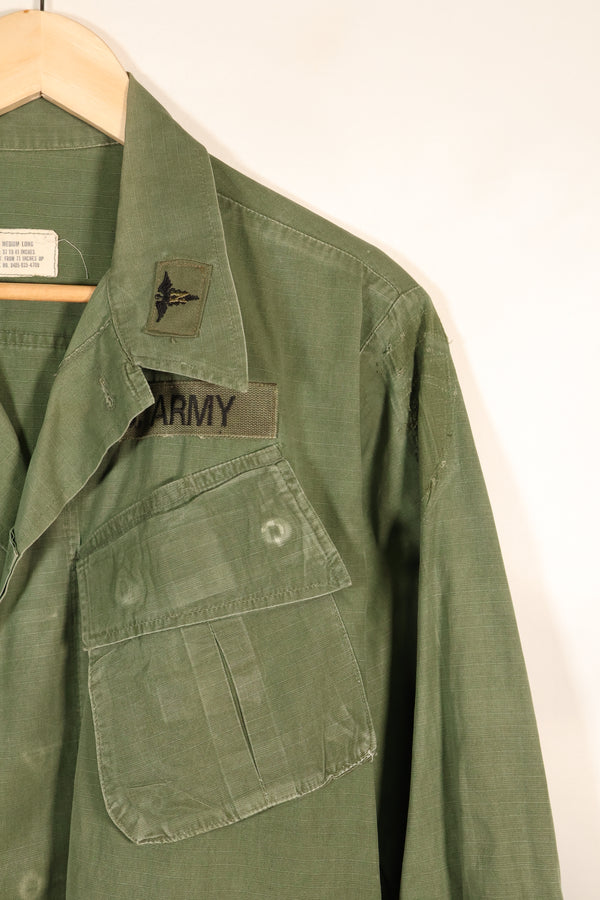 1969 Contract, M-L, 4th Model Jungle Fatigue Jacket, Patches Added Later, Used