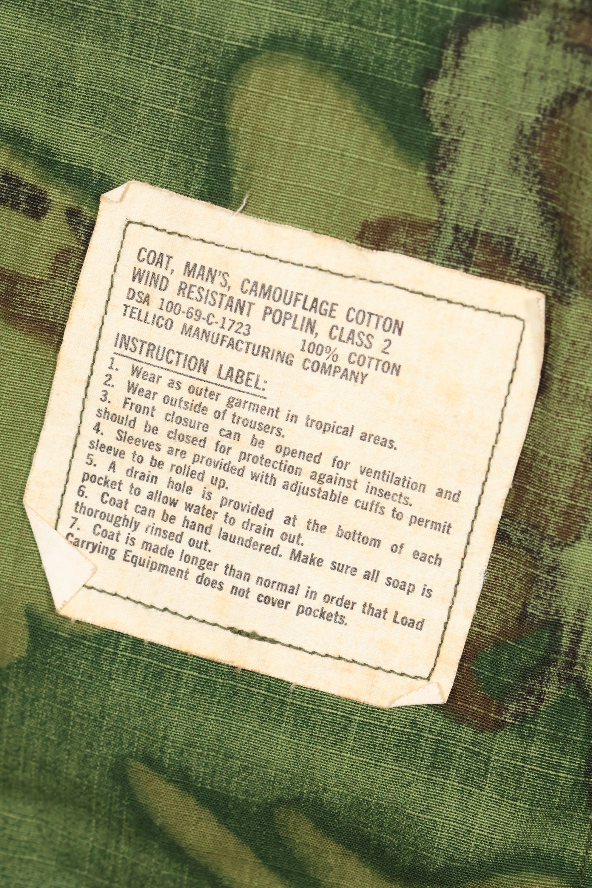 1969 Contract S-S USAF Major ERDL Ripstop Jacket with Tailor Used