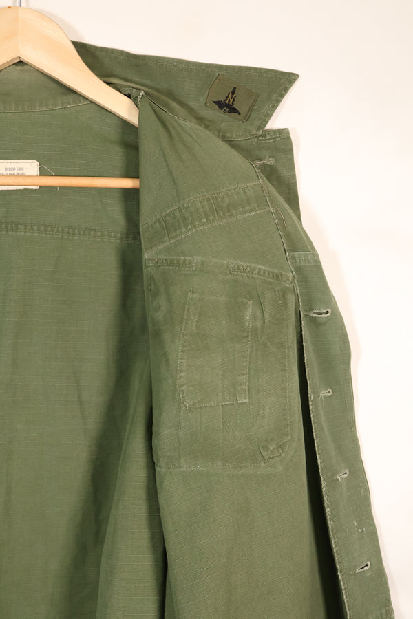 1969 Contract, M-L, 4th Model Jungle Fatigue Jacket, Patches Added Later, Used