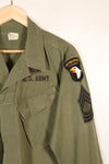 1969 Contract, M-L, 4th Model Jungle Fatigue Jacket, 101st Airborne Division Specification, Used