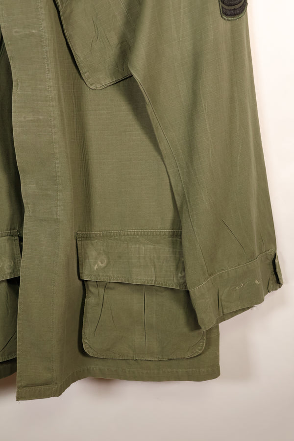 1969 Contract, M-L, 4th Model Jungle Fatigue Jacket, 101st Airborne Division Specification, Used