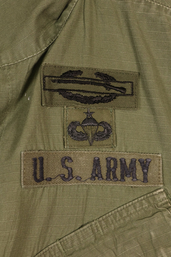 1969 Contract, M-L, 4th Model Jungle Fatigue Jacket, 101st Airborne Division Specification, Used