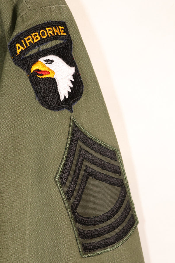 1969 Contract, M-L, 4th Model Jungle Fatigue Jacket, 101st Airborne Division Specification, Used