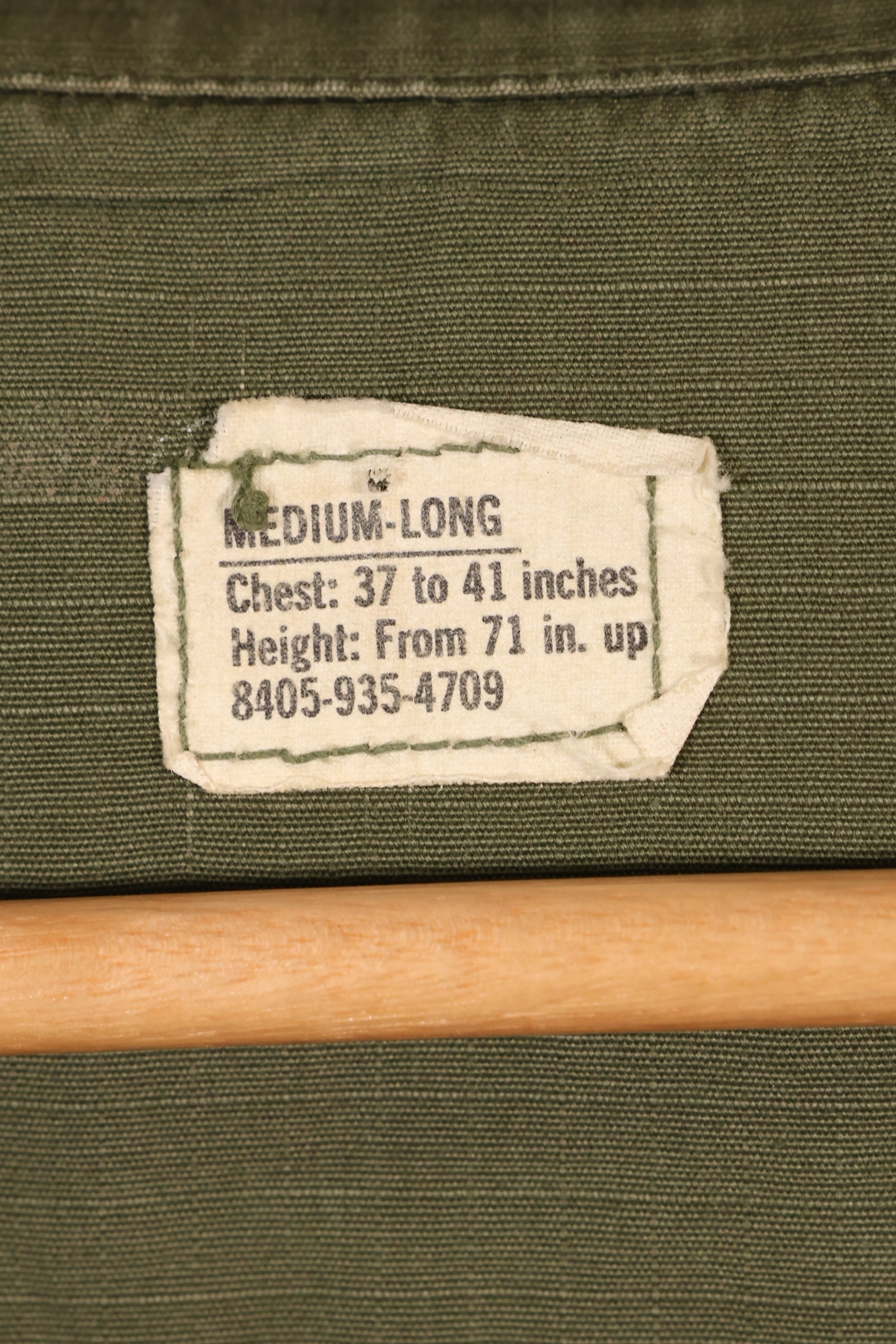 1969 Contract, M-L, 4th Model Jungle Fatigue Jacket, 101st Airborne Division Specification, Used