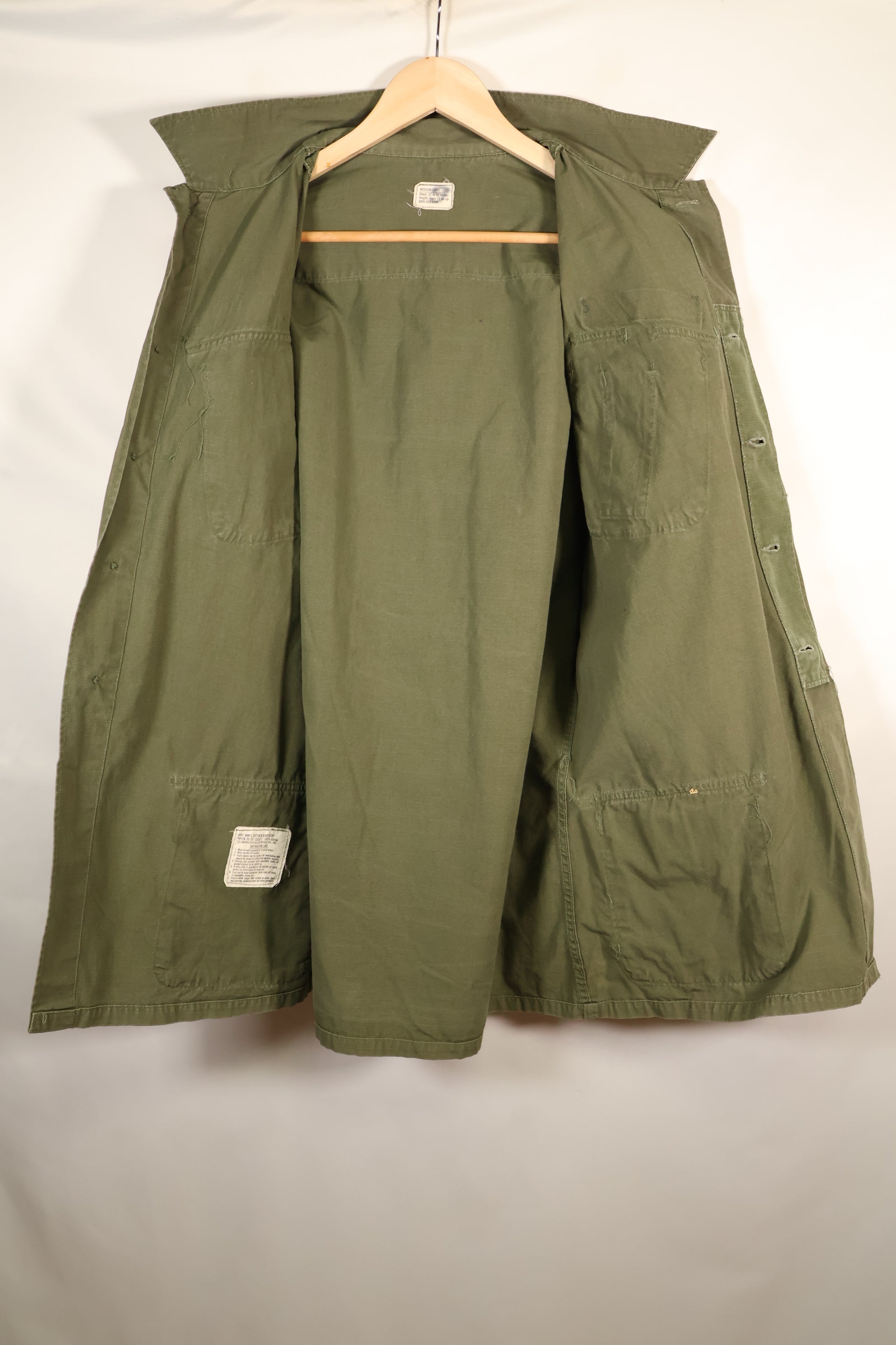 1968 Contract, M-L US Army, 4th Model Jungle Fatigue Jacket, Used