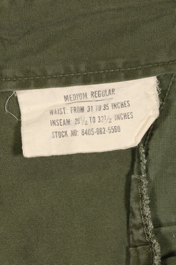 Estimated circa 1965 M-R 2nd Model Jungle Fatigue pants, faded, used.