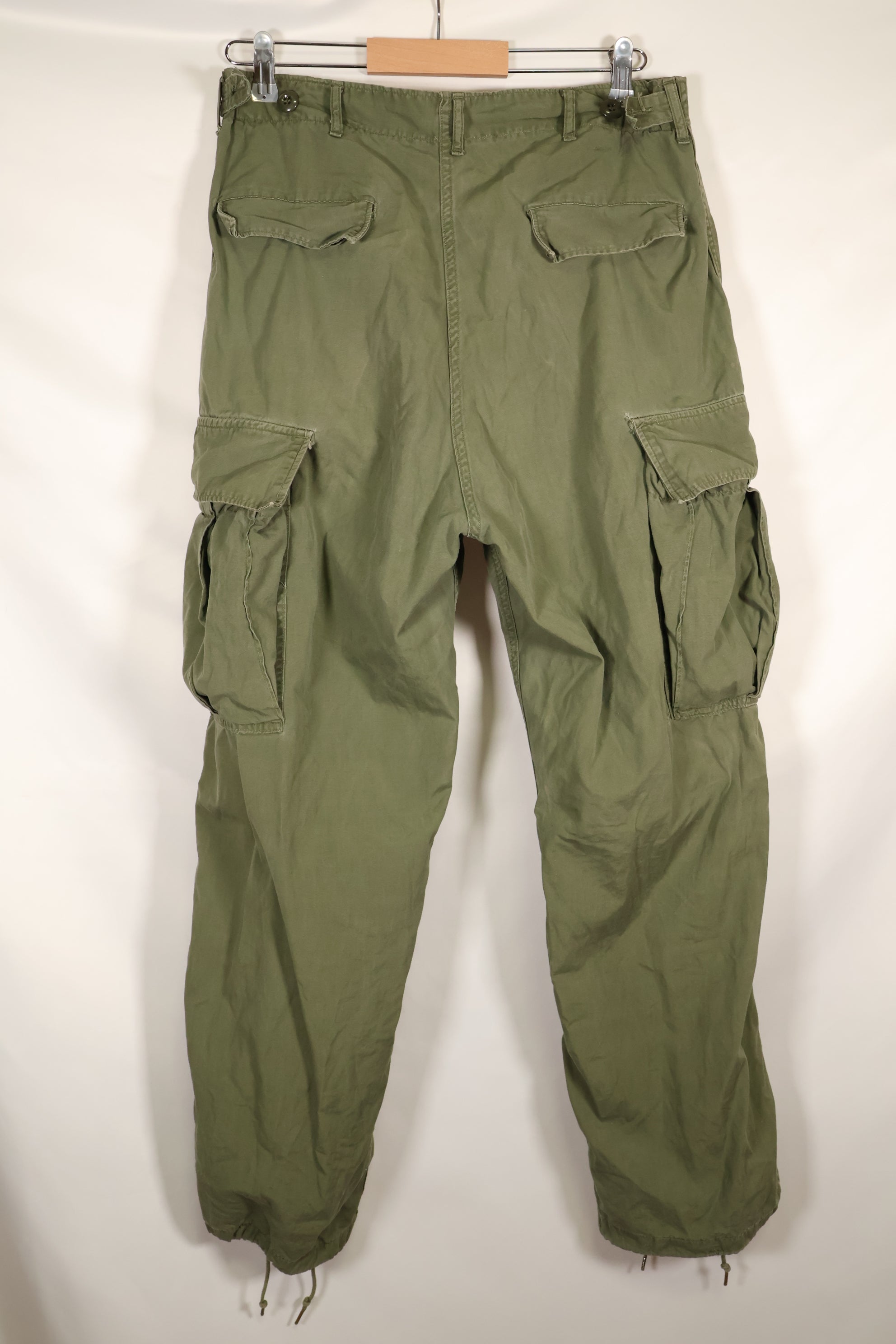 Estimated circa 1965 M-R 2nd Model Jungle Fatigue pants, faded, used.