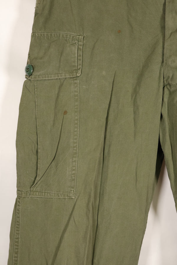 1964 Contract S-L with hemming 1st Model Jungle Fatigue Pants, used with fading.