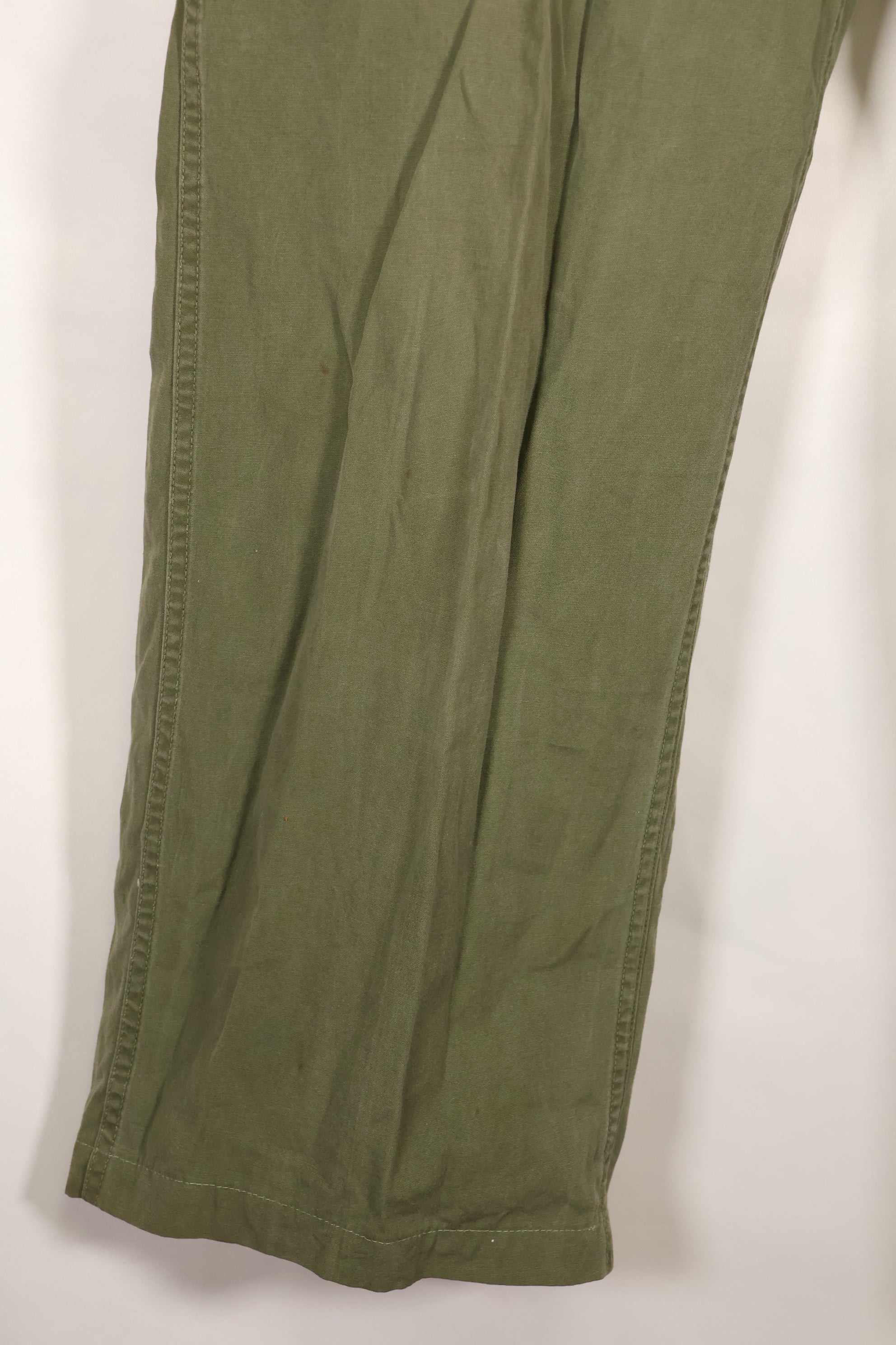 1964 Contract S-L with hemming 1st Model Jungle Fatigue Pants, used with fading.