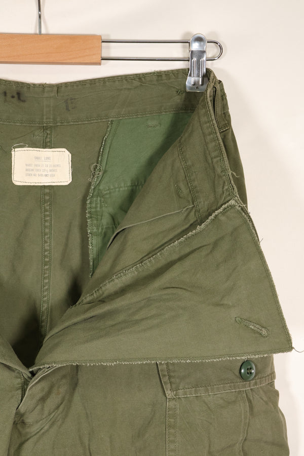 1964 Contract S-L with hemming 1st Model Jungle Fatigue Pants, used with fading.