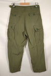 1964 Contract S-L with hemming 1st Model Jungle Fatigue Pants, used with fading.