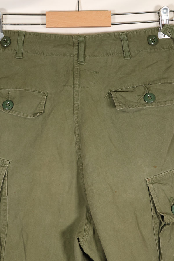 1964 Contract S-L with hemming 1st Model Jungle Fatigue Pants, used with fading.