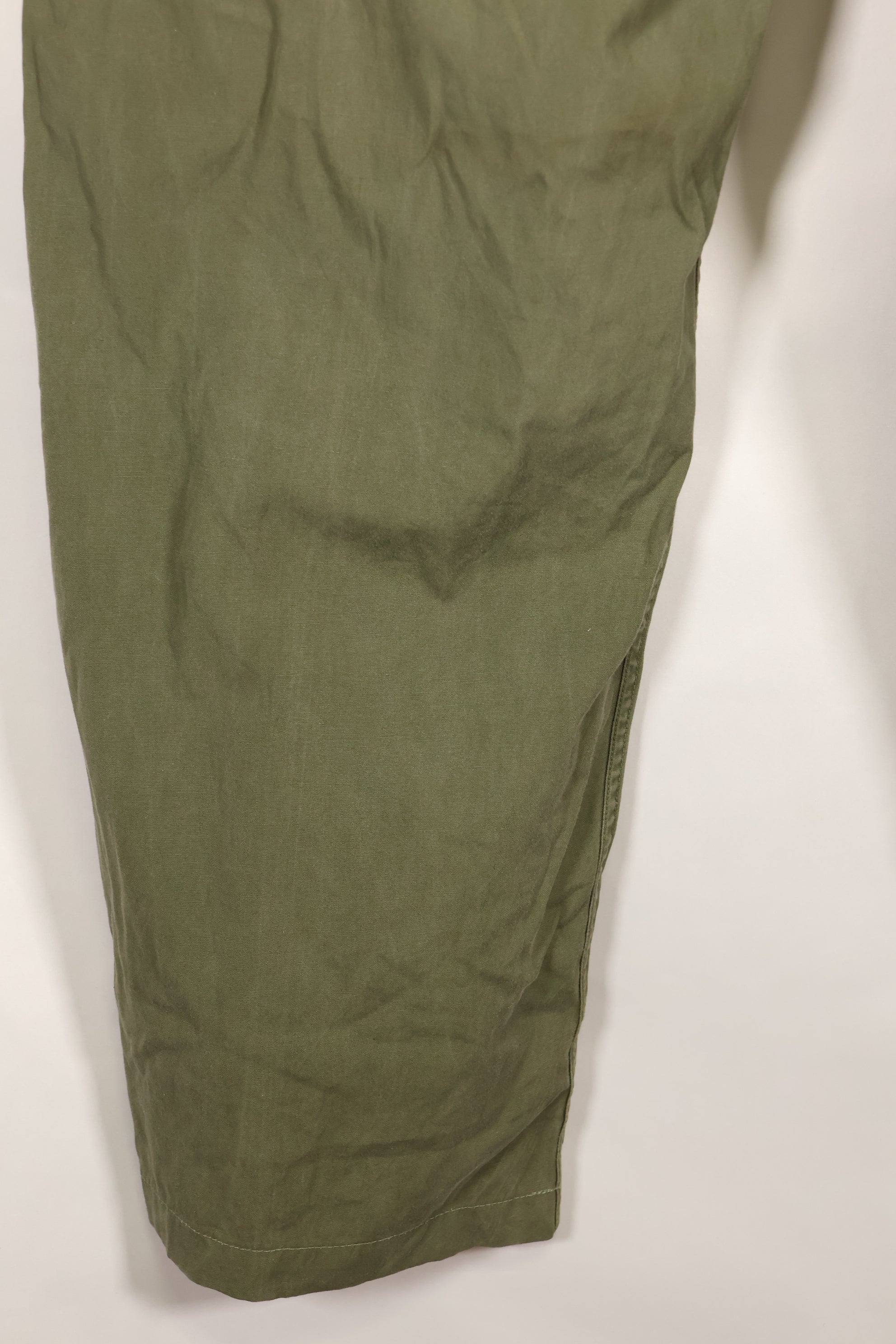 1964 Contract S-L with hemming 1st Model Jungle Fatigue Pants, used with fading.