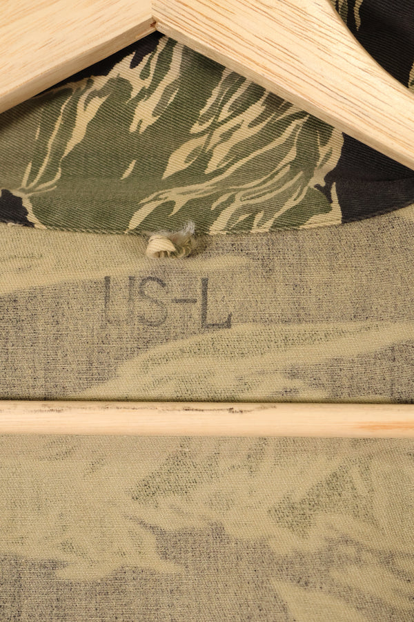 Mid-1960s US-L Okinawa Tiger Pattern Tiger Stripe US-Cut Shirt, Used