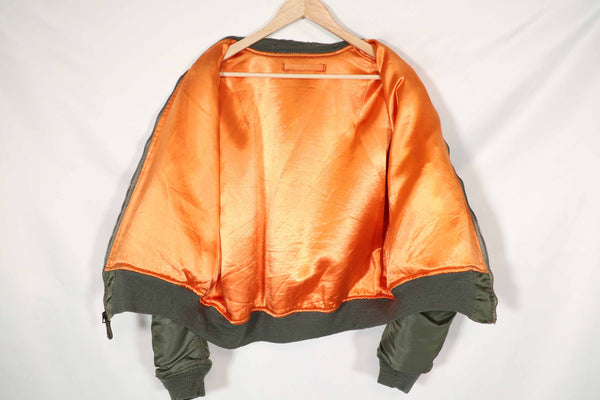 Real 1969 X-Large size L-2B flight jacket, used, good condition.