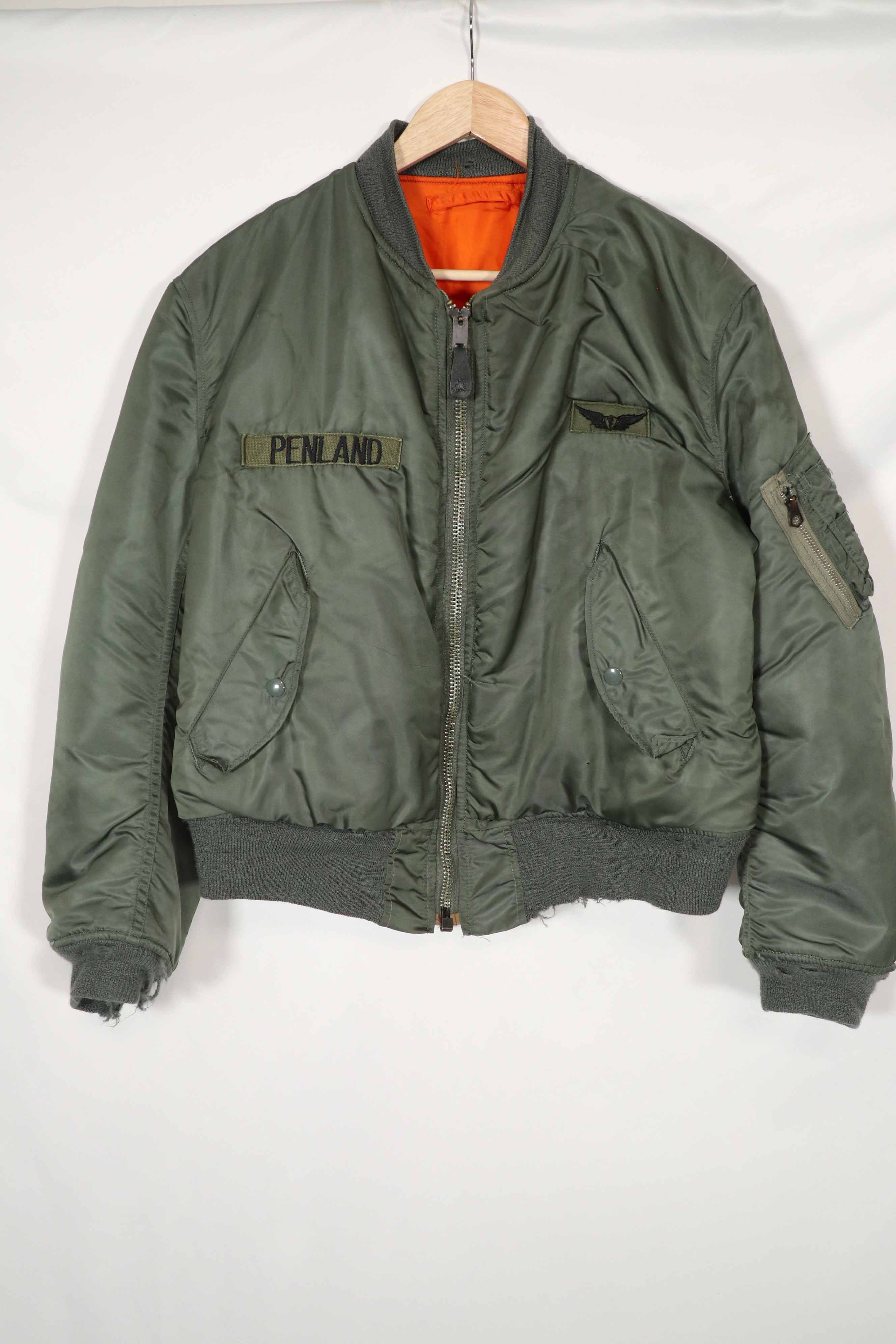 Real 1972 MA-1 flight jacket, used by US Army, knit damaged.