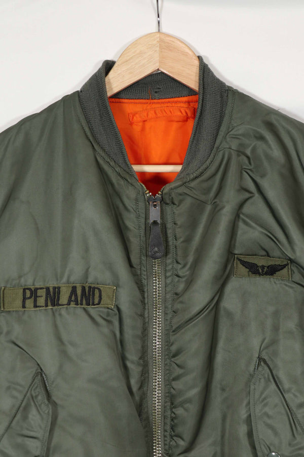 Real 1972 MA-1 flight jacket, used by US Army, knit damaged.