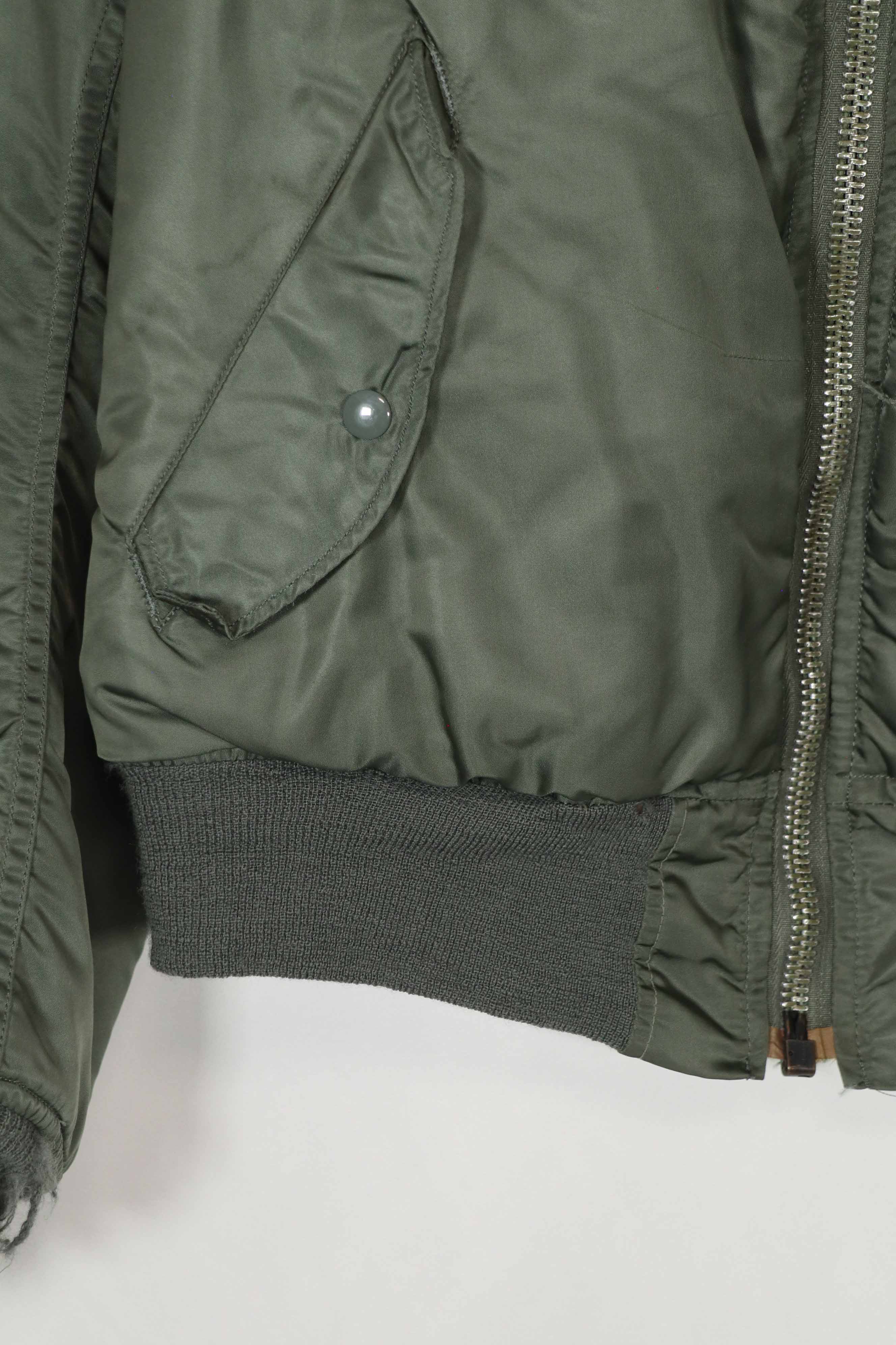 Real 1972 MA-1 flight jacket, used by US Army, knit damaged.