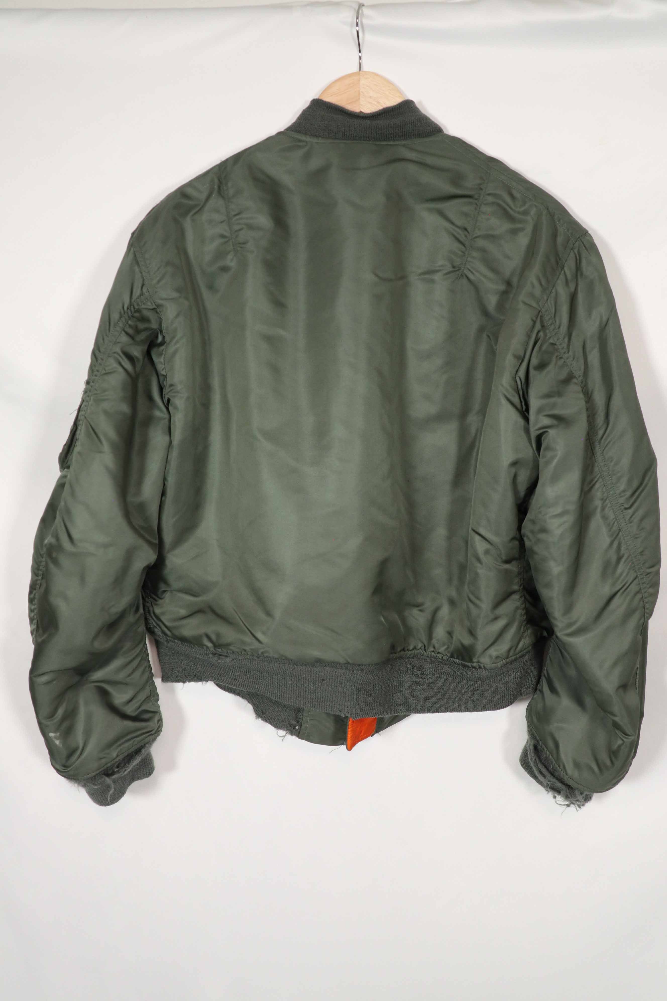 Real 1972 MA-1 flight jacket, used by US Army, knit damaged.