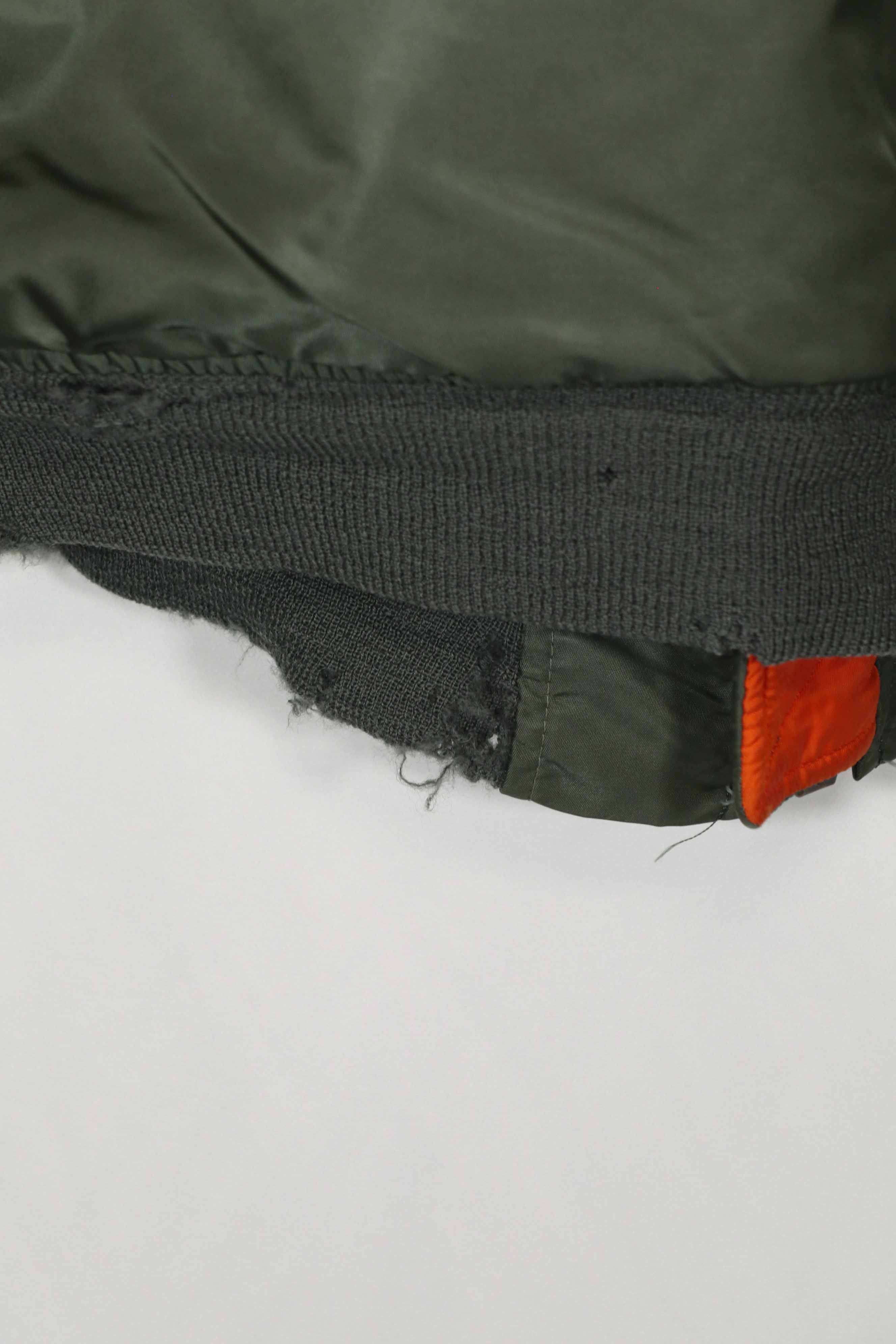 Real 1972 MA-1 flight jacket, used by US Army, knit damaged.