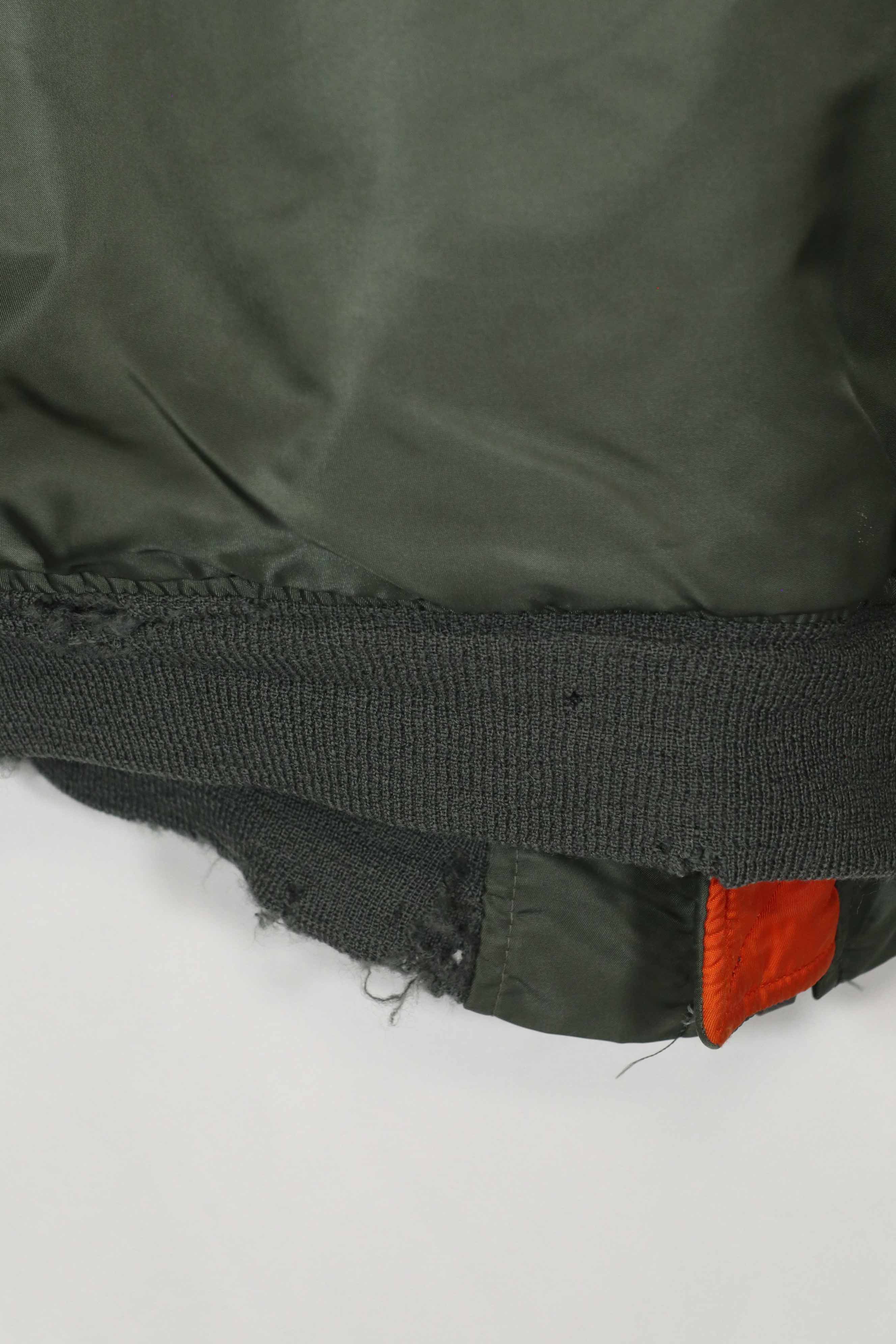 Real 1972 MA-1 flight jacket, used by US Army, knit damaged.