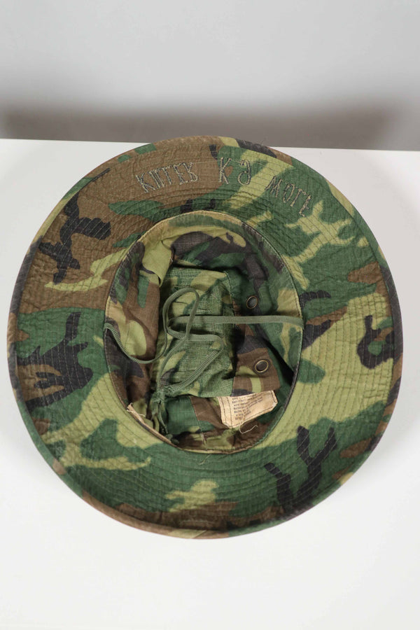 Real ERDL Government Issue Boonei Hat US Army K-9 Military Dog with Locally Made Patch &amp; Embroidery