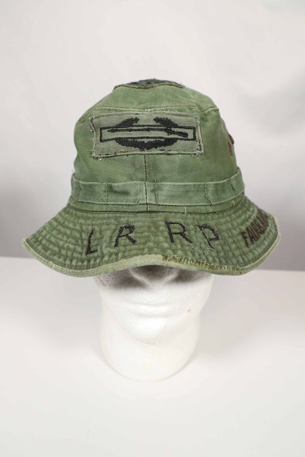 Real Locally Made OD Boonie 9th Infantry Divition LRRP with Direct Embroidery & Sniper Patch Boonie Hat