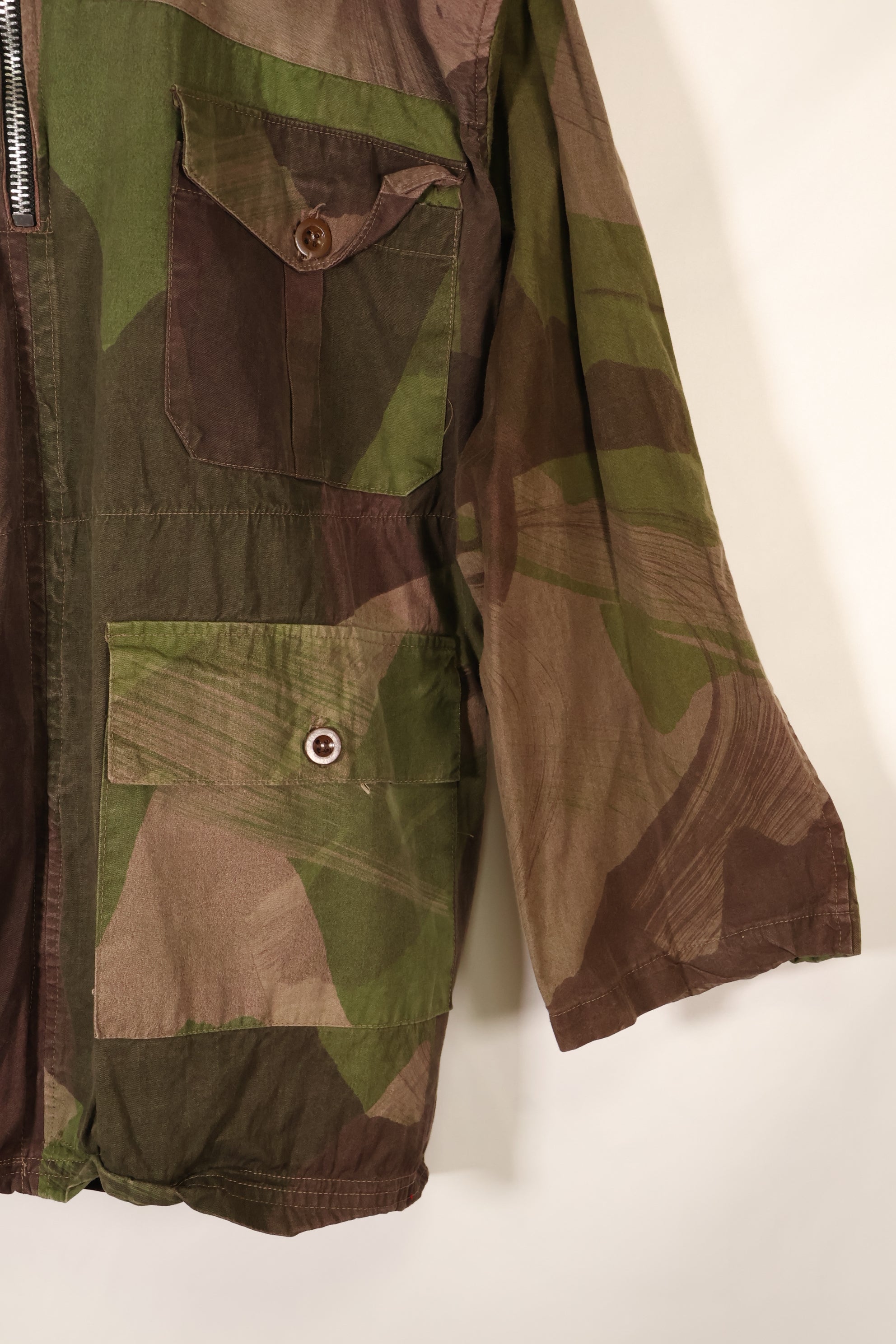 1940s, WWII, British Army, Windproof Camouflage Smock, Modified, Indochina War Replica, Post-war modifications, Used