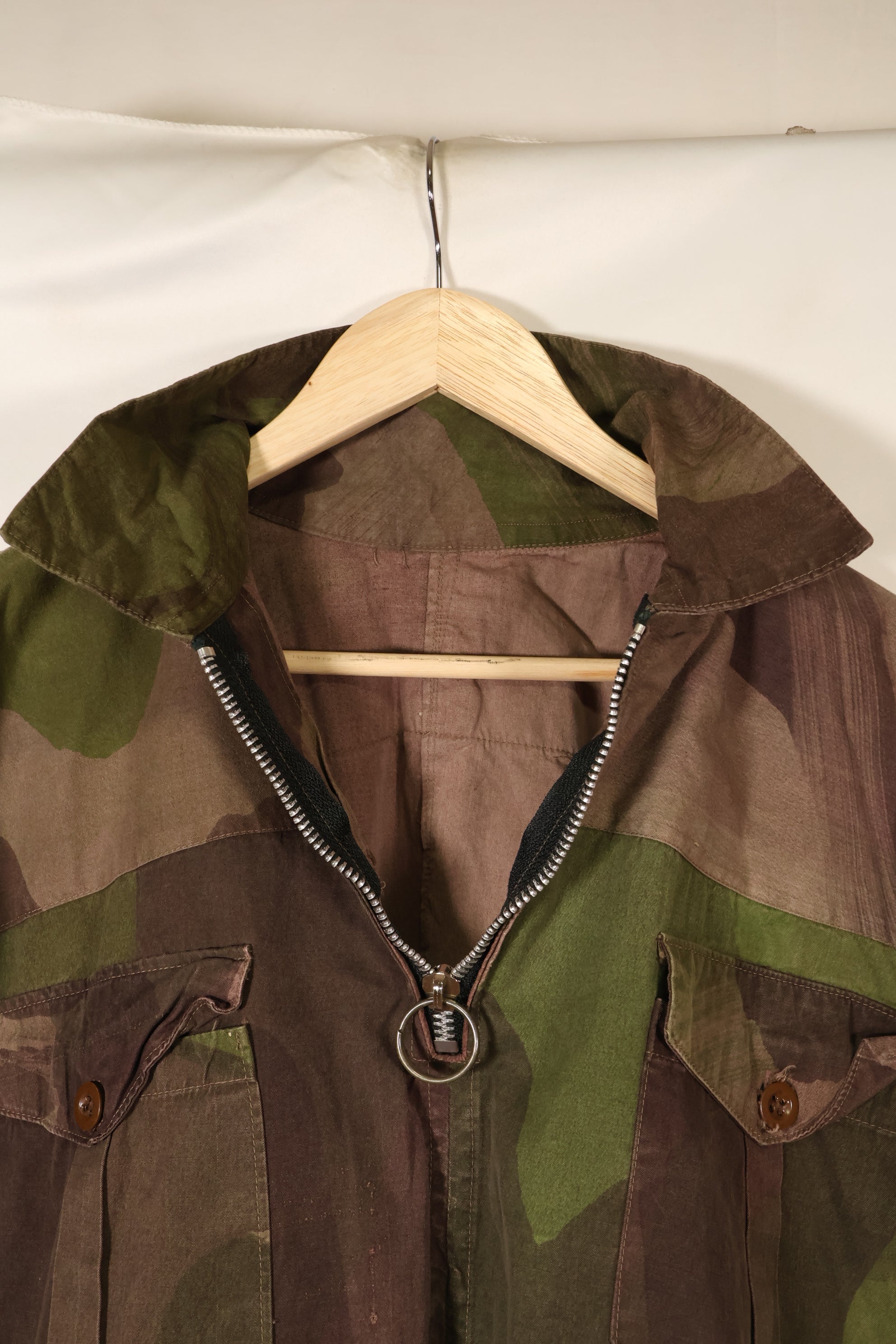 1940s, WWII, British Army, Windproof Camouflage Smock, Modified, Indochina War Replica, Post-war modifications, Used