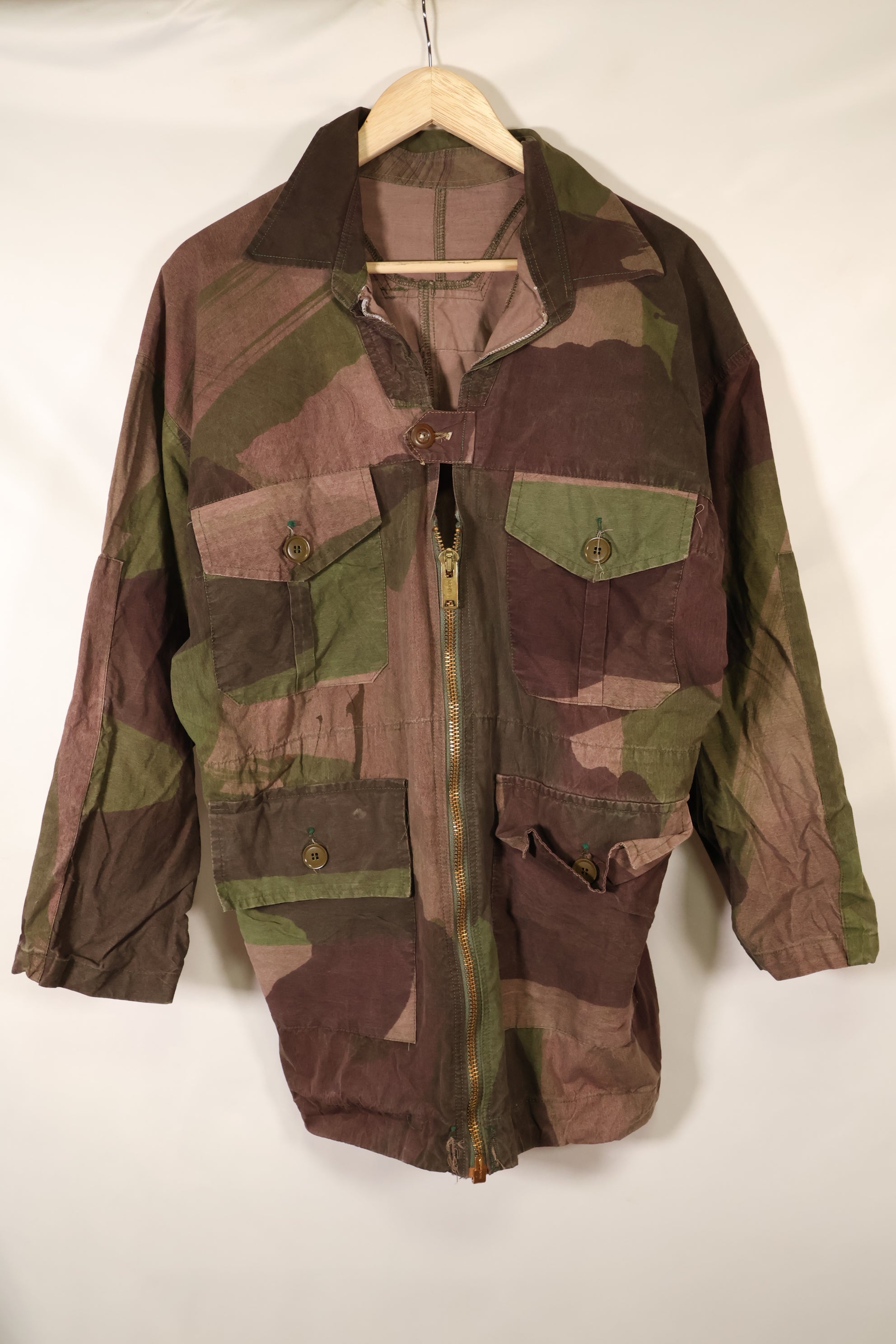 1940s, WWII, British Army, Windproof Camouflage Smock, Modified, Indochina War Replica, Post-war modifications, Used