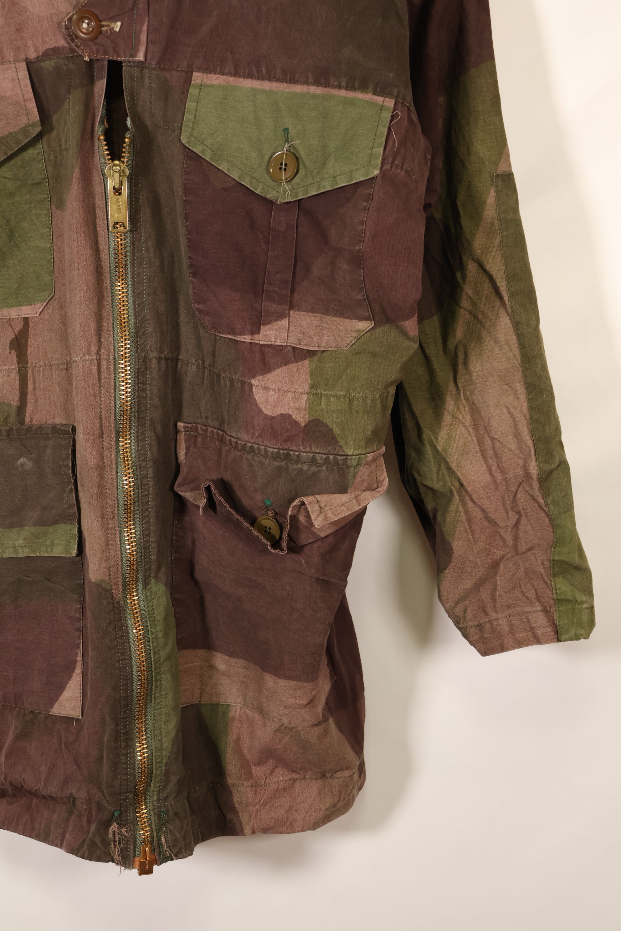 1940s, WWII, British Army, Windproof Camouflage Smock, Modified, Indochina War Replica, Post-war modifications, Used