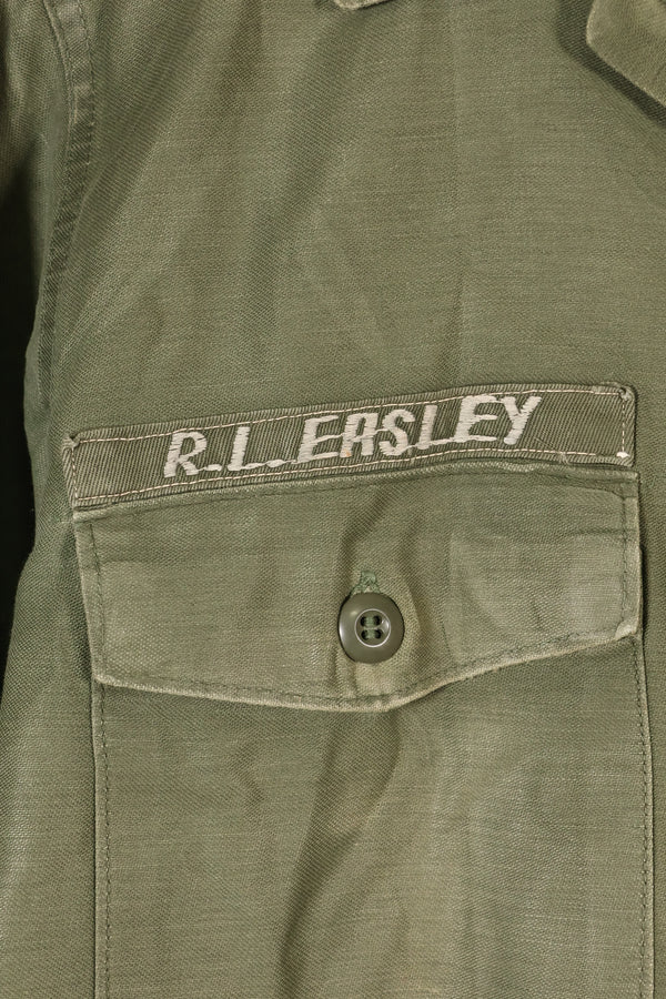 1971 Contract, Estimated Size: SMALL, OG-107 Utility Shirt, U.S. Navy, Original Tapes, Used