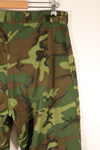 Late 1960s, Size 34–36, ERDL Leaf Camo, Non-Ripstop Fabric, Utility Cut Pants, Used