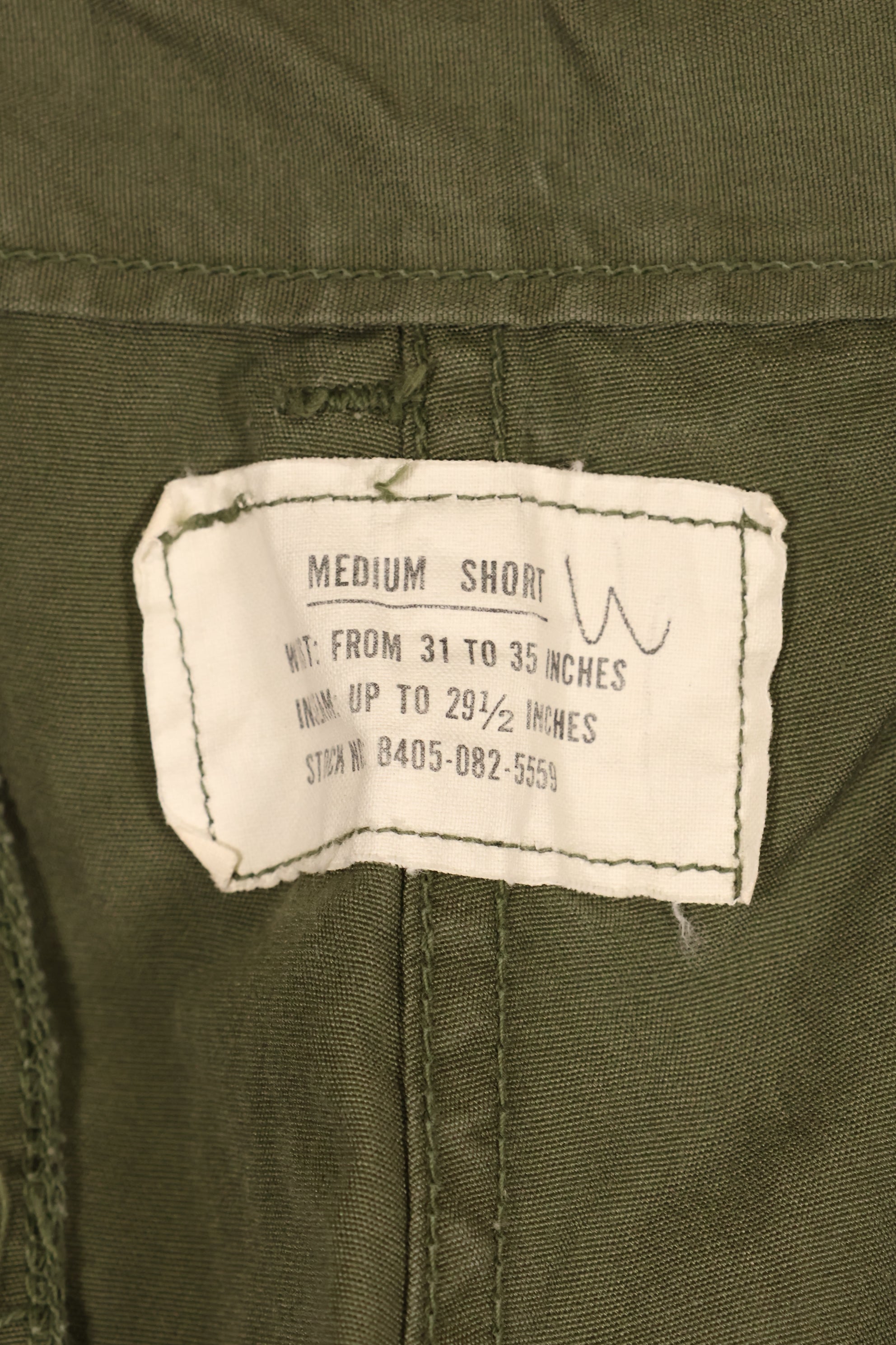 1964 Contract, M-S, U.S. Military, 1st Model Jungle Fatigue Pants, Good Condition, Used