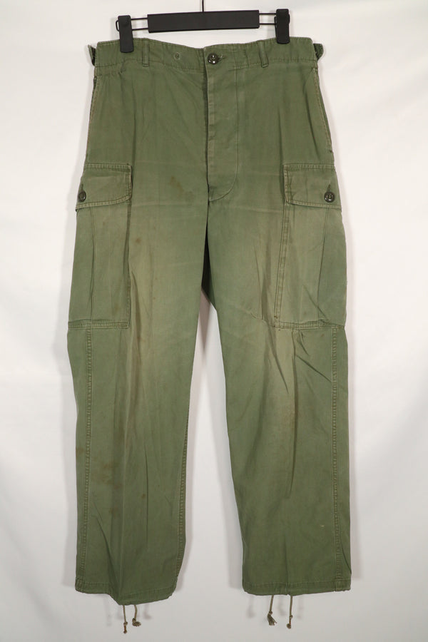 Real 1963 1st Model Jungle Fatigue Pants with leg ties, used.