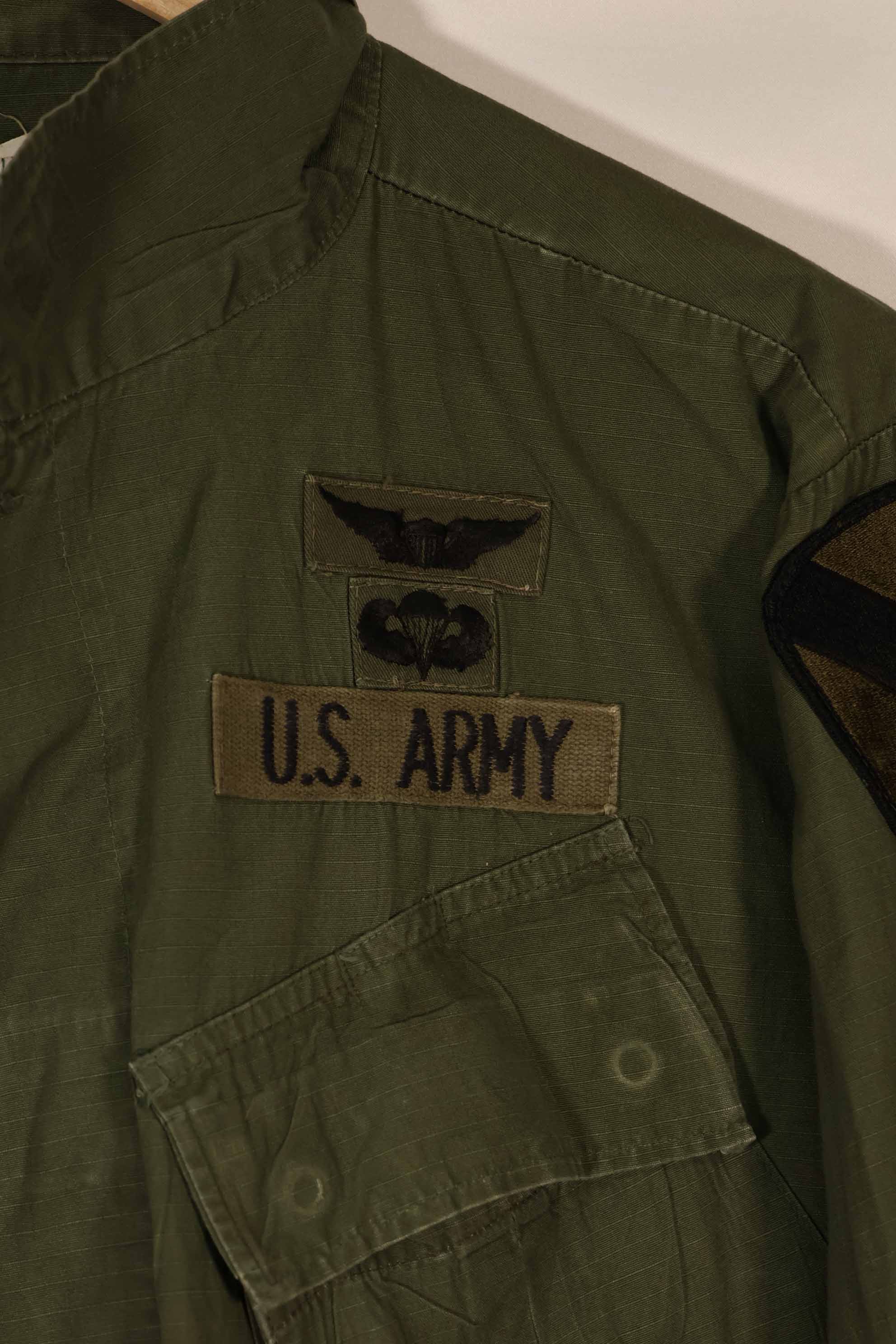 Real 1970 4th Model Jungle Fatigue Jacket M-R with insignia, used.