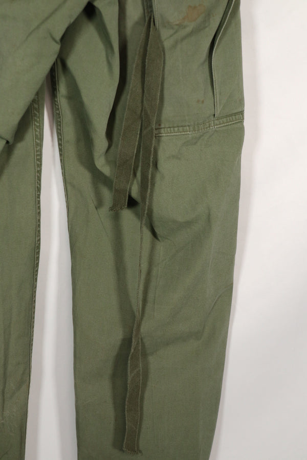 Real 1963 1st Model Jungle Fatigue Pants with leg ties, used.