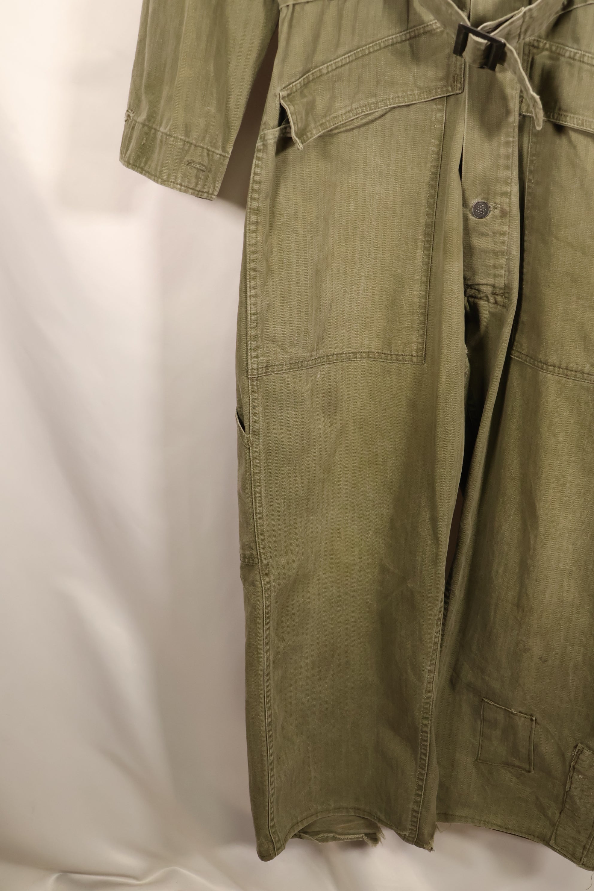 1940s, 36R, U.S. Army Combat Coveralls, PW (Prisoner of War) item, faded, used
