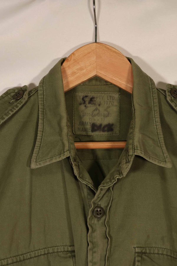 Real 1970 Australian Army OD shirt 15 1/2 x33 used