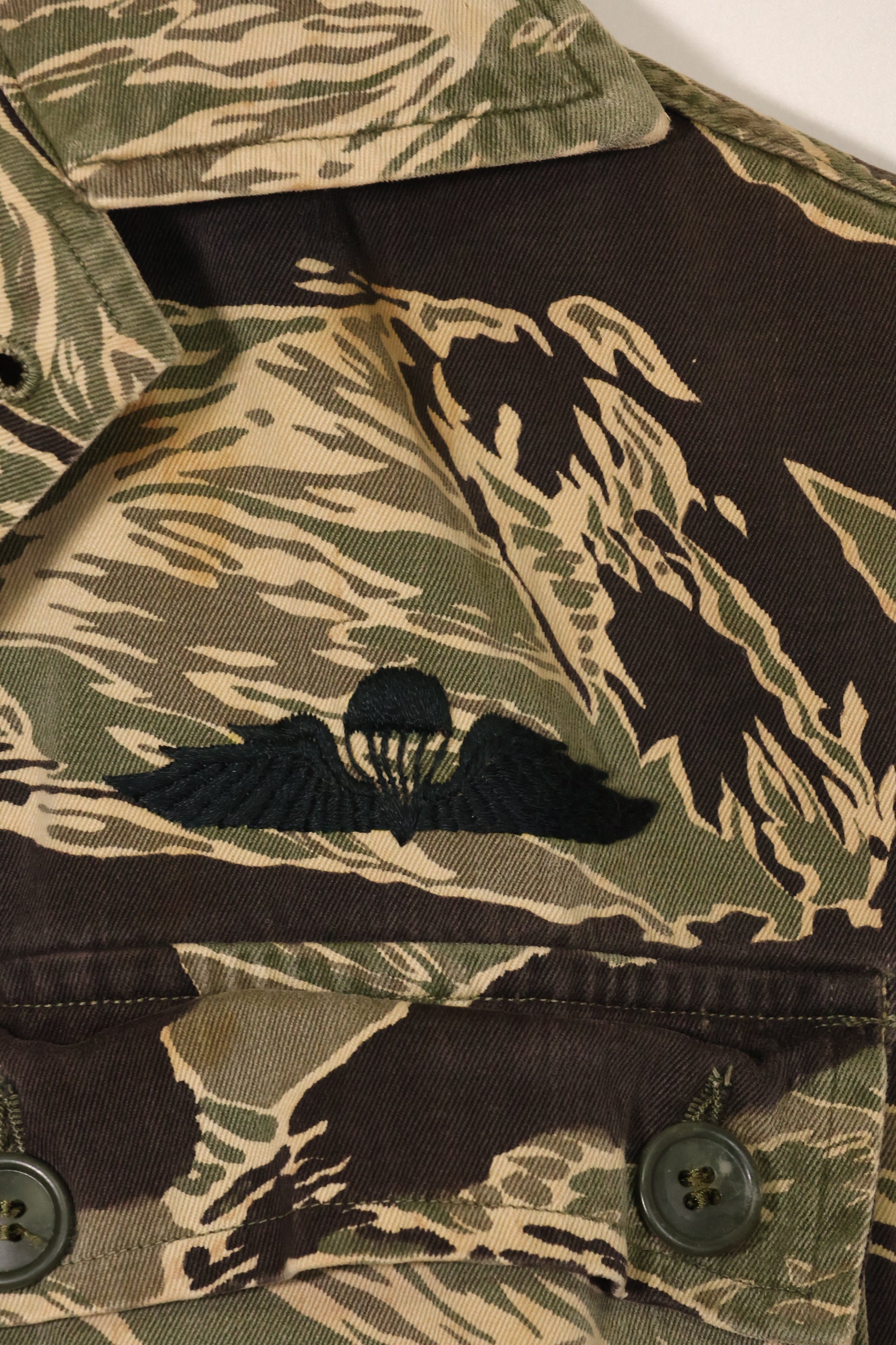 1960s US Cut Okinawa Tiger Tiger Stripe Shirt Modified Vest US-S Used