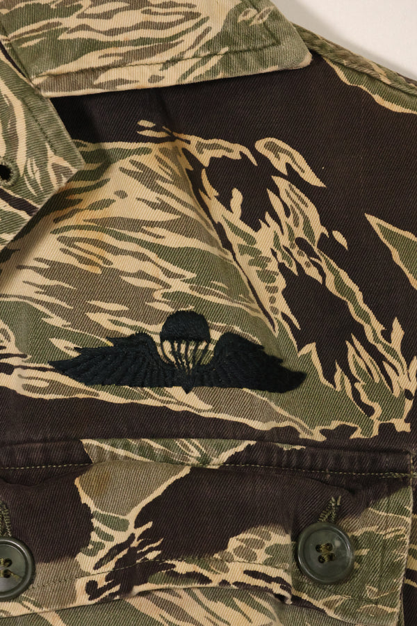1960s US Cut Okinawa Tiger Tiger Stripe Shirt Modified Vest US-S Used