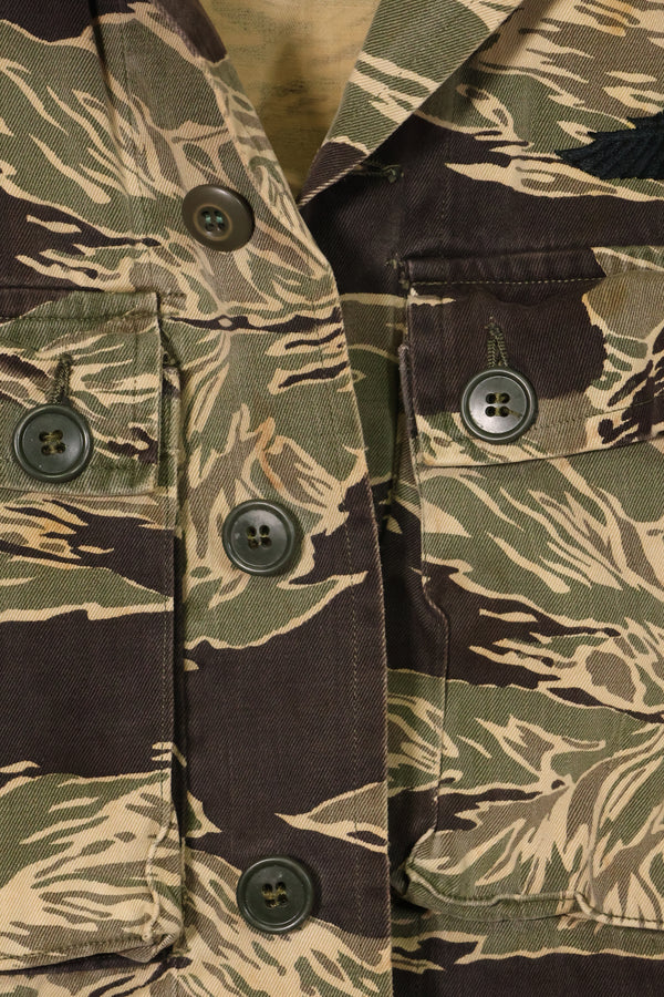 1960s US Cut Okinawa Tiger Tiger Stripe Shirt Modified Vest US-S Used