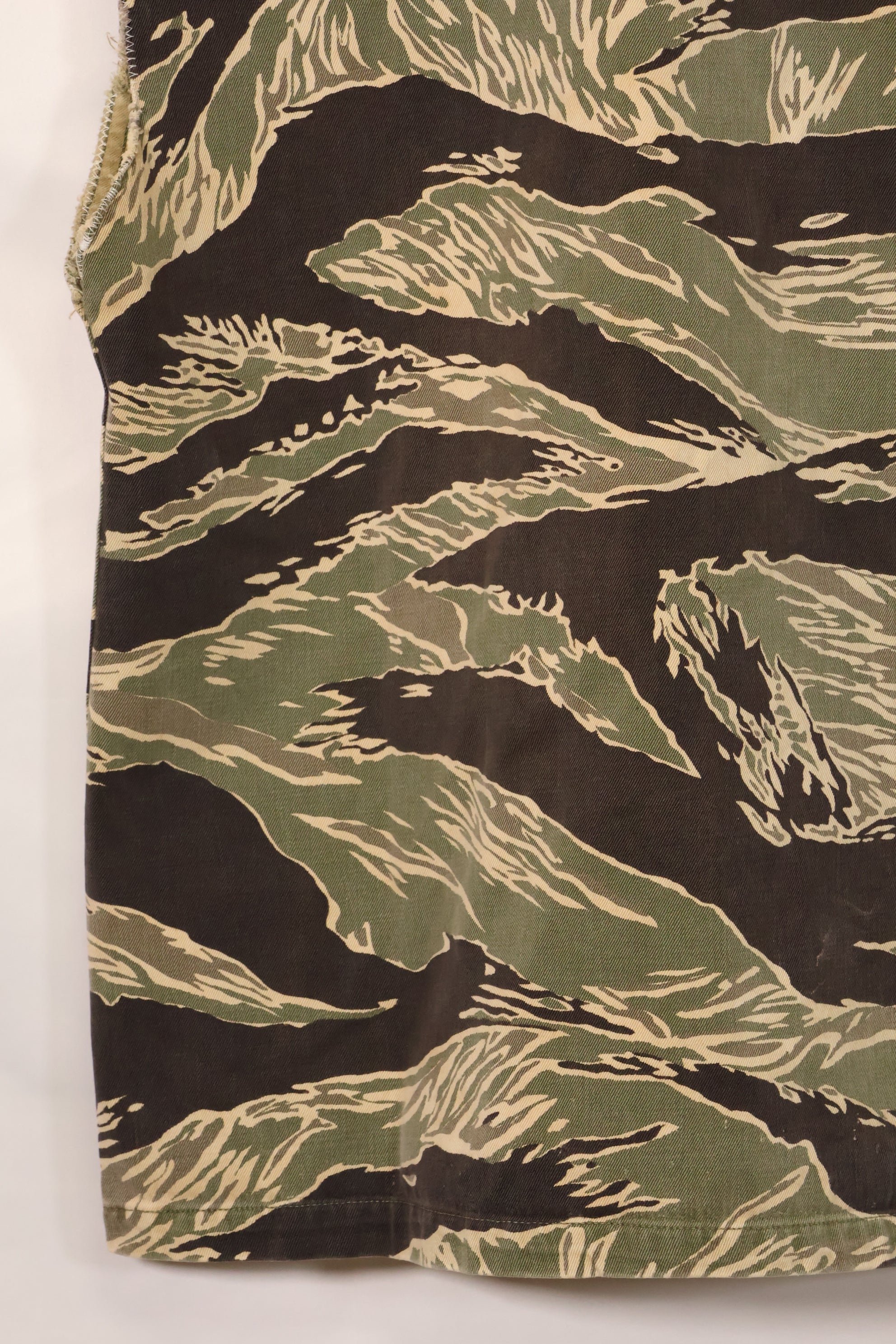 1960s US Cut Okinawa Tiger Tiger Stripe Shirt Modified Vest US-S Used